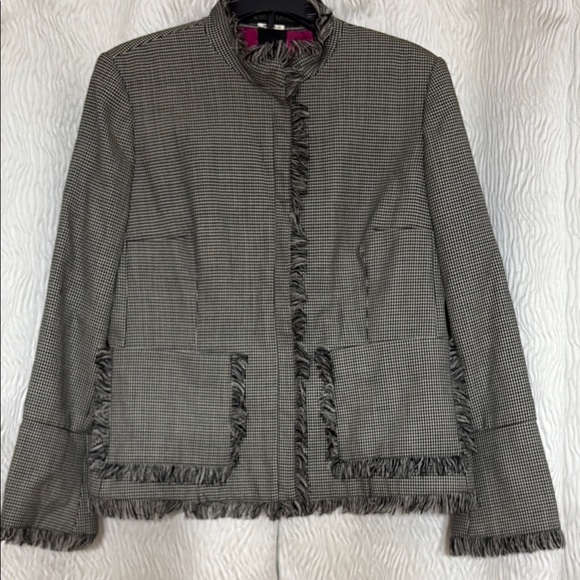 Harve Benard Jackets & Blazers - Harve Bernard Women's Gray Wool Fringed Jacket- Size Large
